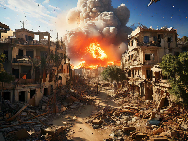 爆撃される街