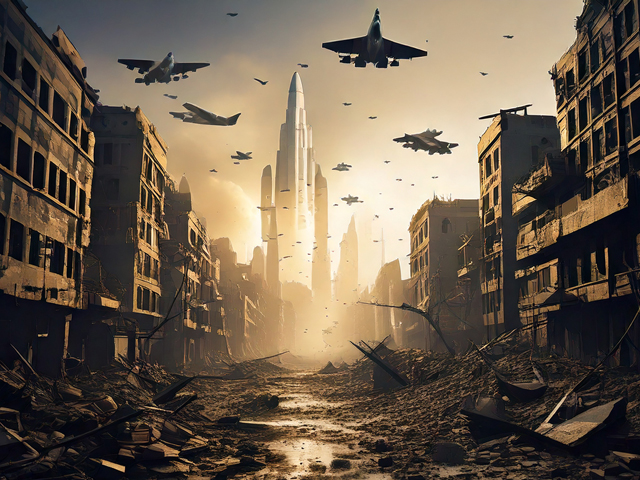 空爆される街