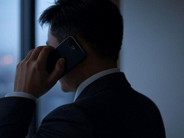 電話をかける男性