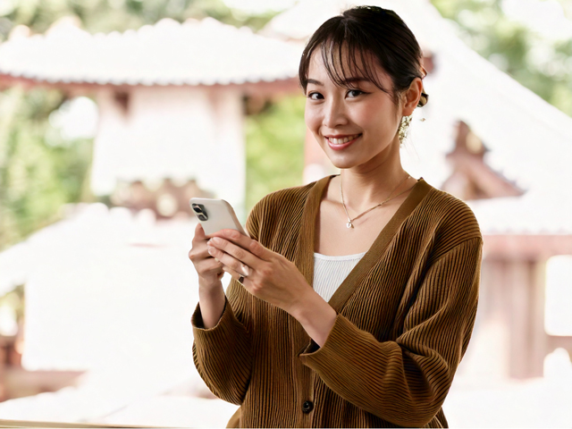 スマホを持つ女性