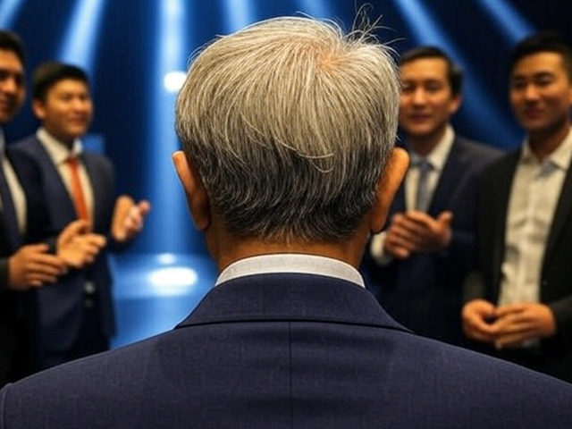 歓迎される老年男性