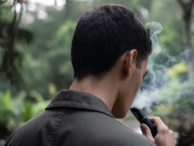 電子タバコを吸う男性