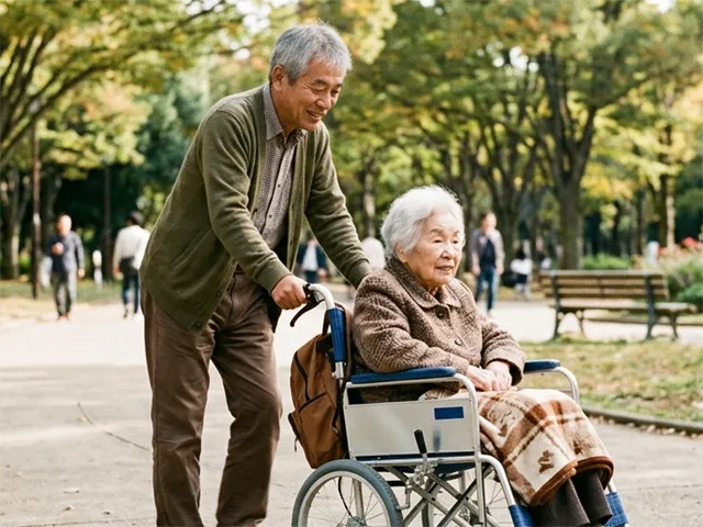 高齢者の母子