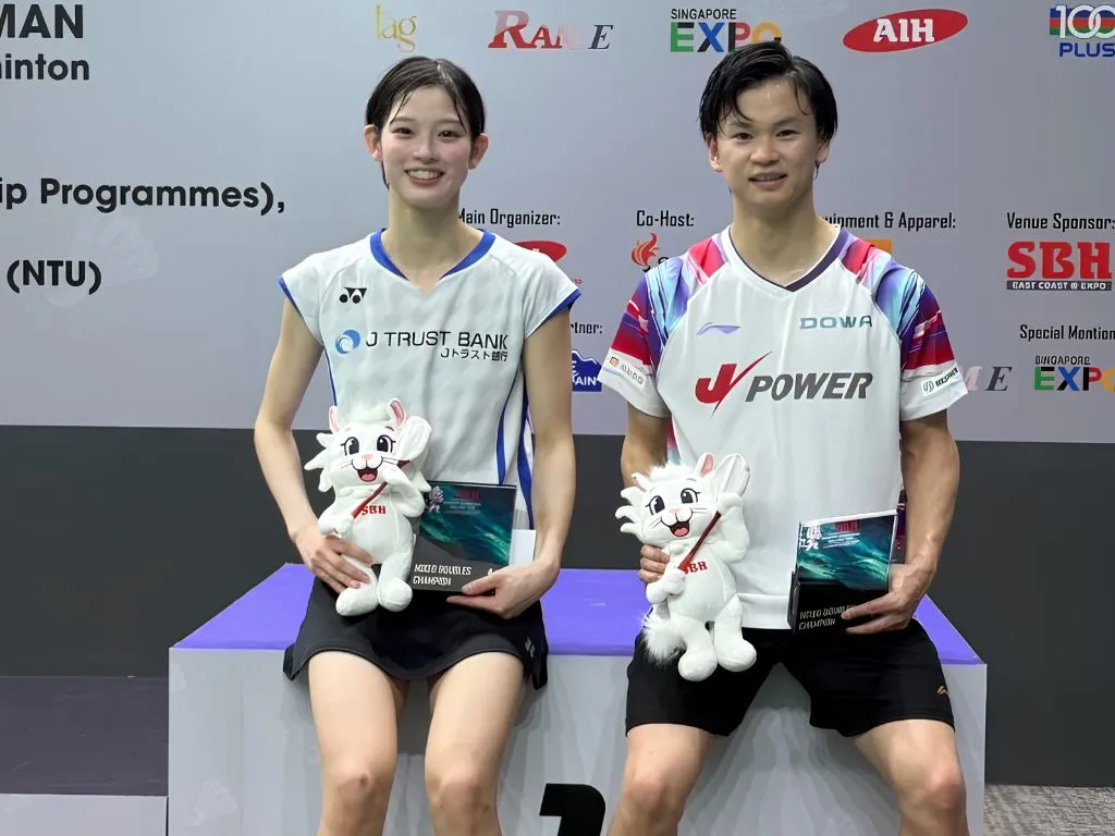 台北オープン2026で、混合ダブルスを制した田口真彩・渡辺勇大ペア